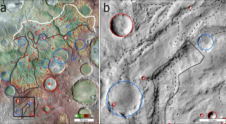 Water may have flowed intermittently in Martian valleys for hundreds of millions of years